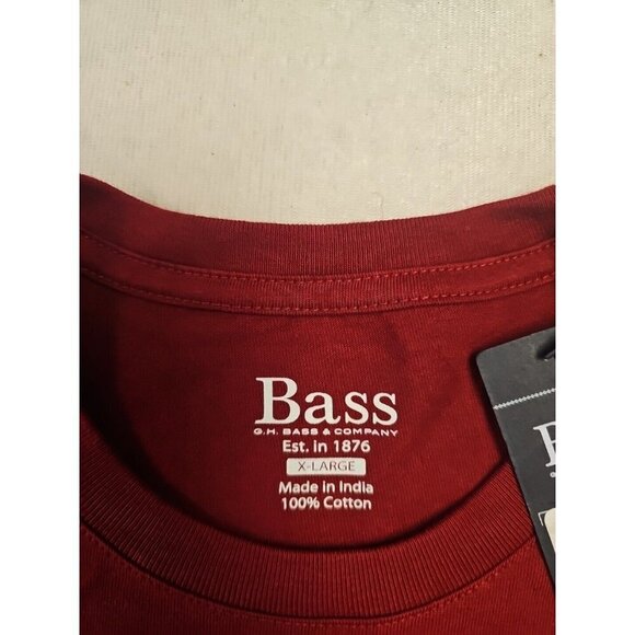 G.H. Bass Men's Pocket Tee Shirt Short Sleeve 100 % CottonRed XL NEW - Picture 2 of 4